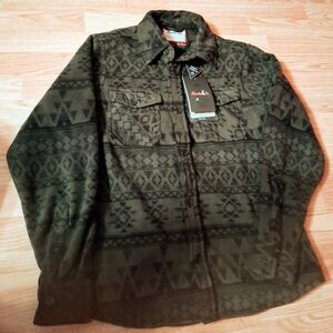 Hawke & Co.  Outfitter NWT Mens Button  jacket Green  Native Print Sz S MSRP $80